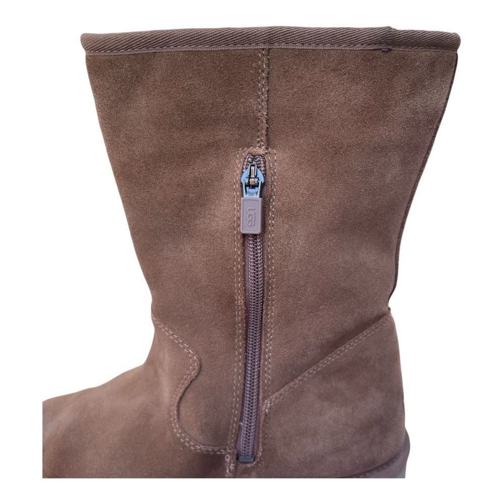 UGG Mid Suede Boot Chestnut Celvin 1118957 Zip Shearling Winter Women’s Size 10 - Picture 9 of 16